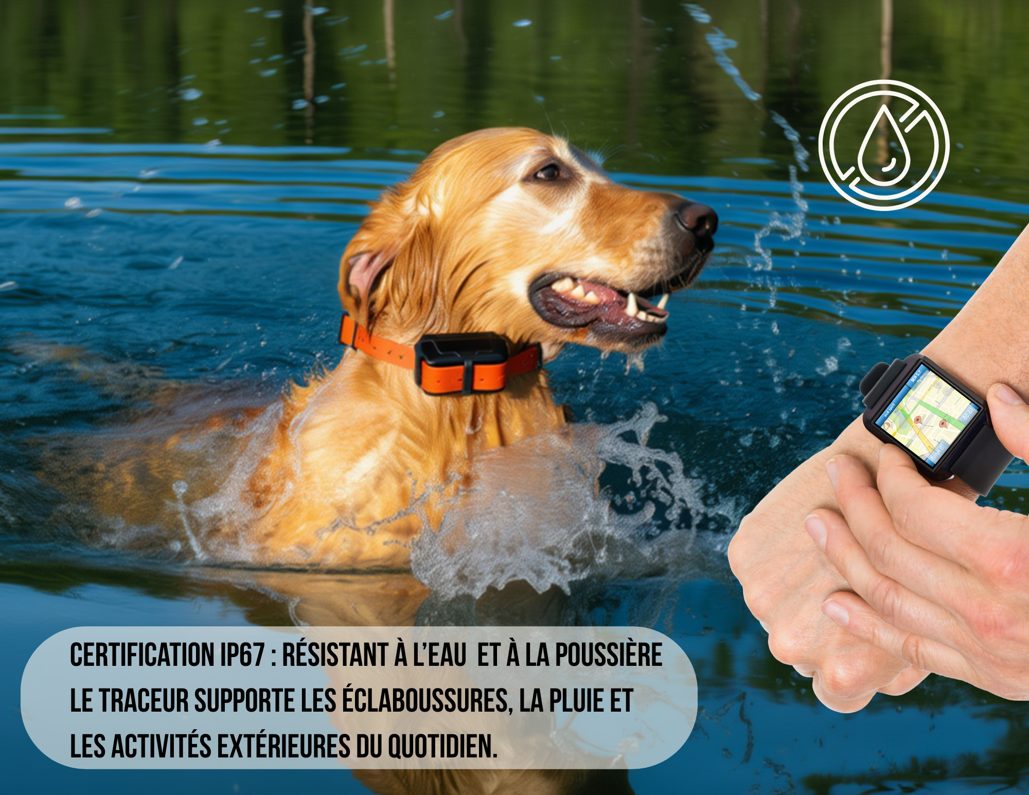 Collier GPS pour chien – Localisation via application et zone de sécurité